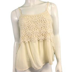 NWT Fifty Street Cream Floral Tank